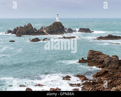 Corbiere Point and Lighthouse Jersey Channel Islands Stock Photo