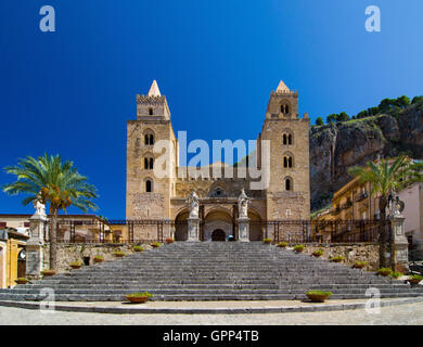 The Cathedral-Basilica of Cefalu is a church in Cefalu, Sicily. Stock Photo