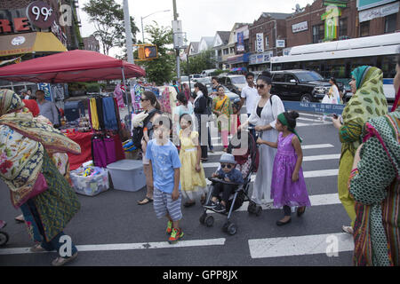 Coney Island Avenue during the Pakistani Mela celebrating Pakistan's independence day.  Brooklyn, NY. Stock Photo