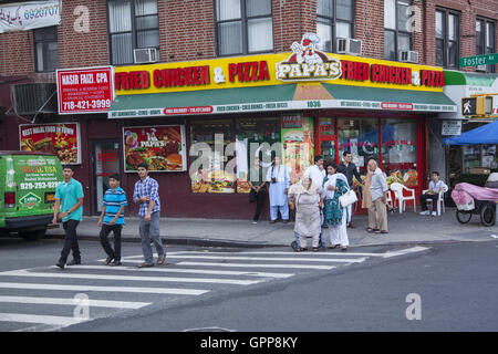 Coney Island Avenue during the Pakistani Mela celebrating Pakistan's independence day.  Brooklyn, NY. Stock Photo