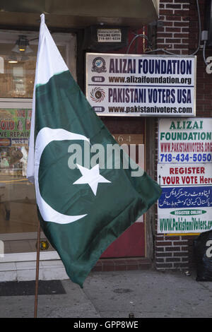 Coney Island Avenue during the Pakistani Mela celebrating Pakistan's independence day.  Brooklyn, NY. Stock Photo