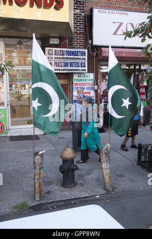 Coney Island Avenue during the Pakistani Mela celebrating Pakistan's independence day.  Brooklyn, NY. Stock Photo