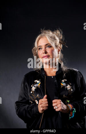 Brix Smith-Start, the American singer, guitarist and television presenter, best known for being a member of post-punk band The Fall, at the Edinburgh International Book Festival. Edinburgh, Scotland. 20th August 2016 Stock Photo