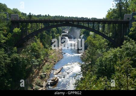 AuSable Chasm along the AuSable River in Upstate New York, along Lake Champlain. Stock Photo