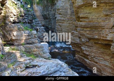 AuSable Chasm along the AuSable River in Upstate New York, along Lake Champlain. Stock Photo