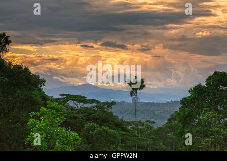 Sangay, Also Known As Macas, Sanagay, Or Sangai, Volcano Rising Up From The Jungle, Ecuador, South America Stock Photo
