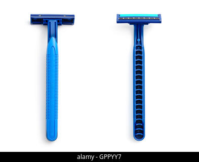 New disposable razor blade, on white background, isolated Stock Photo