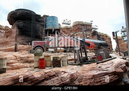 Orlando, Florida. July 1st, 2011. The truck of Catastrophe Canyon on the Backlot Tour, Disney's Hollywood Studios. Stock Photo