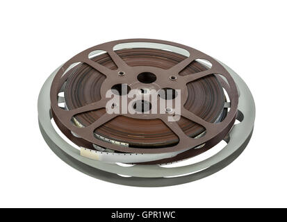16 mm film roll on white background. top view angle Stock Photo - Alamy