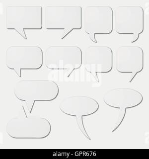 speech bubbles as white cardboard Stock Vector