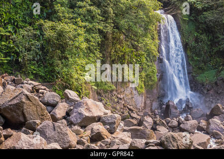 Trafalgar Falls Waterfall Dominica West Indies Stock Photo