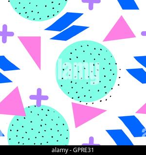 Pink and green seamless pattern with neon acidic abstract geometric ...