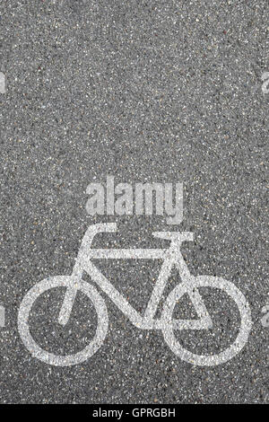 Bike lane path way cycle bicycle road traffic city copyspace copy space transport Stock Photo
