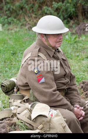 World war 11 soldier sitting in the trenches on a battlefield Stock ...