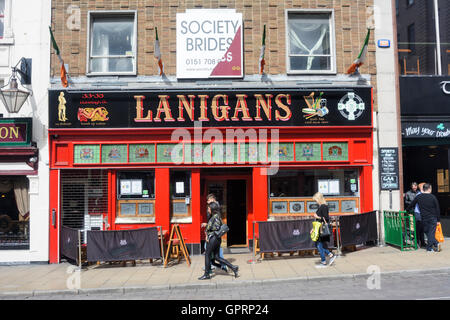 Lanigans Irish Bar in Ranelagh Street, Liverpool city centre. Stock Photo