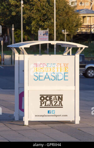 Shop, Eat, Play beside the seaside, in Southport, Merseyside, UK Stock Photo