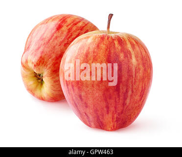 Isolated apples. Two red apples isolated on white background with clipping path Stock Photo