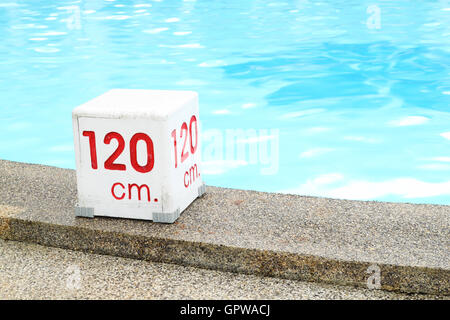 120 cm. water depth sign Stock Photo