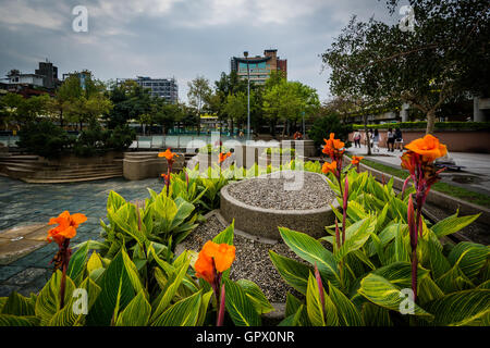Gardens at Mengxia Park, in the Wanhua District of Taipei, Taiwan. Stock Photo