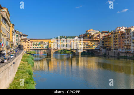 Ponte Vecchio and city skyline, Florence, Italy Stock Photo
