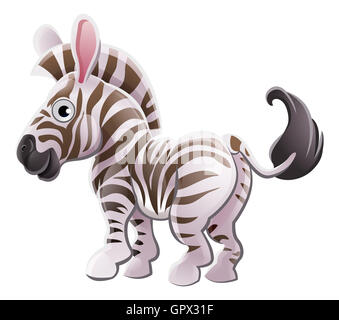 A cute zebra animal cartoon character mascot Stock Photo