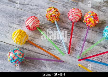 Bright candies on sticks. Stock Photo