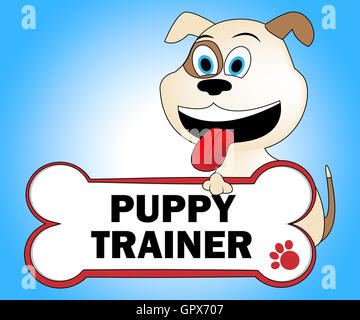 Puppy Trainer Meaning Trainers Trained And Puppies Stock Photo