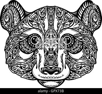 Ethnic ornamented panda, bear. Vector illustration Stock Vector