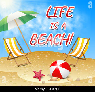 Life A Beach Representing Summer Time And Sunshine Stock Photo