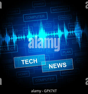 Technology News Indicating Hi-Tech High-Tech And Media Stock Photo - Alamy