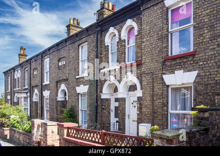 Victorian Gothic Revival terraced houses, 1856, Lee Street, Louth, Lincolnshire, England Stock Photo