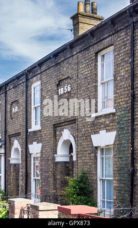 Victorian Gothic Revival terraced houses, 1856, Lee Street, Louth, Lincolnshire, England Stock Photo