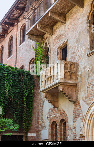 Patio and balcony of Romeo and Juliet house, Verona, Italy Stock Photo