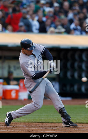 New York Yankees Mark Teixeira reacts after striking out in the first ...