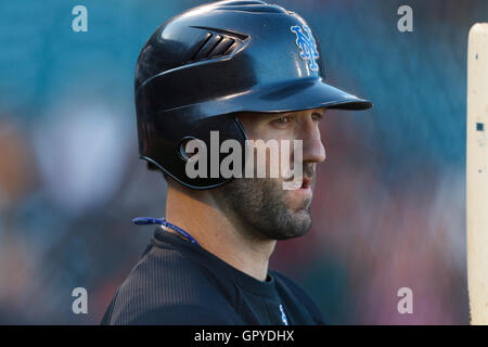 July 8, 2011; San Francisco, CA, USA;  New York Mets center fielder Jason Pridie (20) during batting practice before the game against the San Francisco Giants at AT&T Park. New York defeated San Francisco 5-2.
