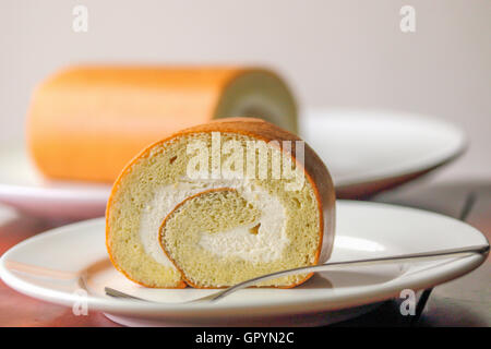 Traditional Swiss Roll, Selective focus Stock Photo