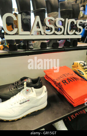 Reebok Store Classics Display, NYC, USA Stock Photo