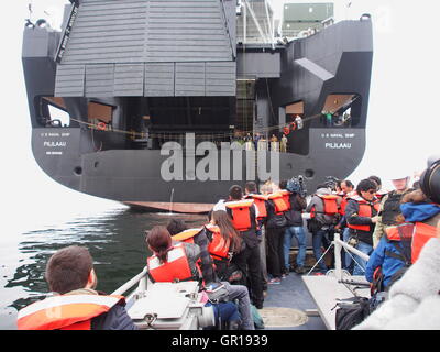 Lima, Peru. 5th September, 2016. A USMC task force arrived to Lima, onboard USNS Pililaau (T-AKR-304), for humanitarian exercises with their Peruvian counterparts as part of exercise Koa Mohana. (C) Carlos Garcia Granthon/Fotoholica/Alamy Live News Stock Photo