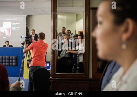 Aug 29, 2016 - Novi Sad, Serbia - Conference for the Liberland matters in Novi Sad on August 27th. The Free Republic of Liberland, is a self-proclaimed micronation claiming a parcel of disputed land on the western bank of the Danube river, between Croatia and Serbia. (Credit Image: © David Tesinsky via ZUMA Wire) Stock Photo