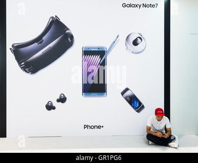 Galaxy Note 7 display at Samsung stand at 2016  IFA (Internationale Funkausstellung Berlin), Berlin, Germany Stock Photo