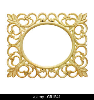 Rustic frame on white background. Clipping path inside frame Stock Photo