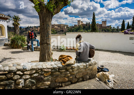 Granada, Spain - March 23, 2008 - Albaicin Neighborhood in Granada, Spain Stock Photo