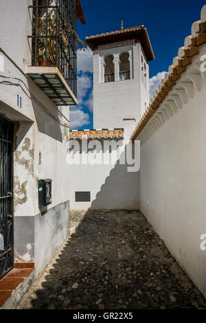 Granada, Spain - March 23, 2008 - Albaicin Neighborhood in Granada, Spain Stock Photo