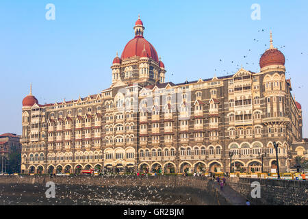 Taj Mahal Hotel, five star luxury hotel located near Gateway of India and one of the famous buildings in Mumbai, India. Stock Photo