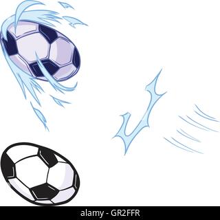 Vector cartoon clip art illustration template set for a custom character that plays soccer. 2 ball versions included. Stock Vector