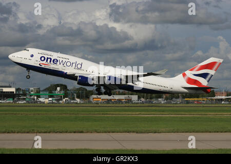 BA BRITISH AIRWAYS ONE WORLD 747 Stock Photo