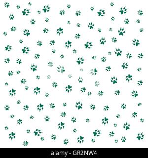 Nice picture of wild animal traces on a white background Stock Vector