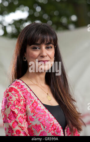 Sumayya Usmani, the Pakistani food writer, author and cookery teacher, at the Edinburgh International Book Festival. Edinburgh, Scotland. 21st August 2016 Stock Photo