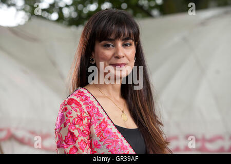 Sumayya Usmani, the Pakistani food writer, author and cookery teacher, at the Edinburgh International Book Festival. Edinburgh, Scotland. 21st August 2016 Stock Photo