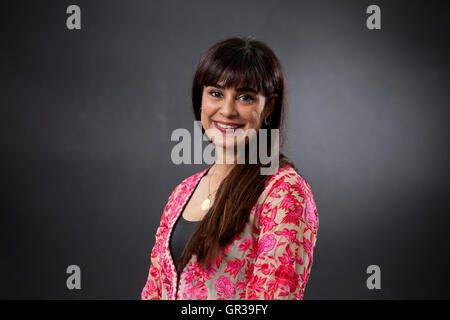 Sumayya Usmani, the Pakistani food writer, author and cookery teacher, at the Edinburgh International Book Festival. Edinburgh, Scotland. 21st August 2016 Stock Photo